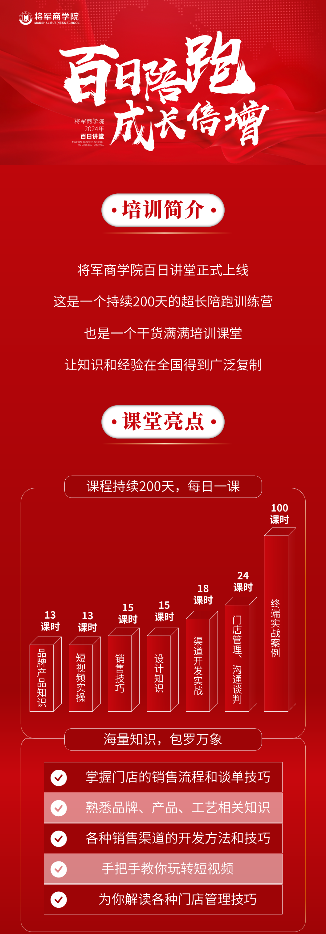 百日陪跑·成长倍增 | 将军商学院百日讲堂即将火热开讲